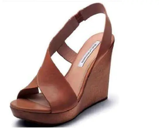 Wedge Heels Slingback Peep Toe Sandals