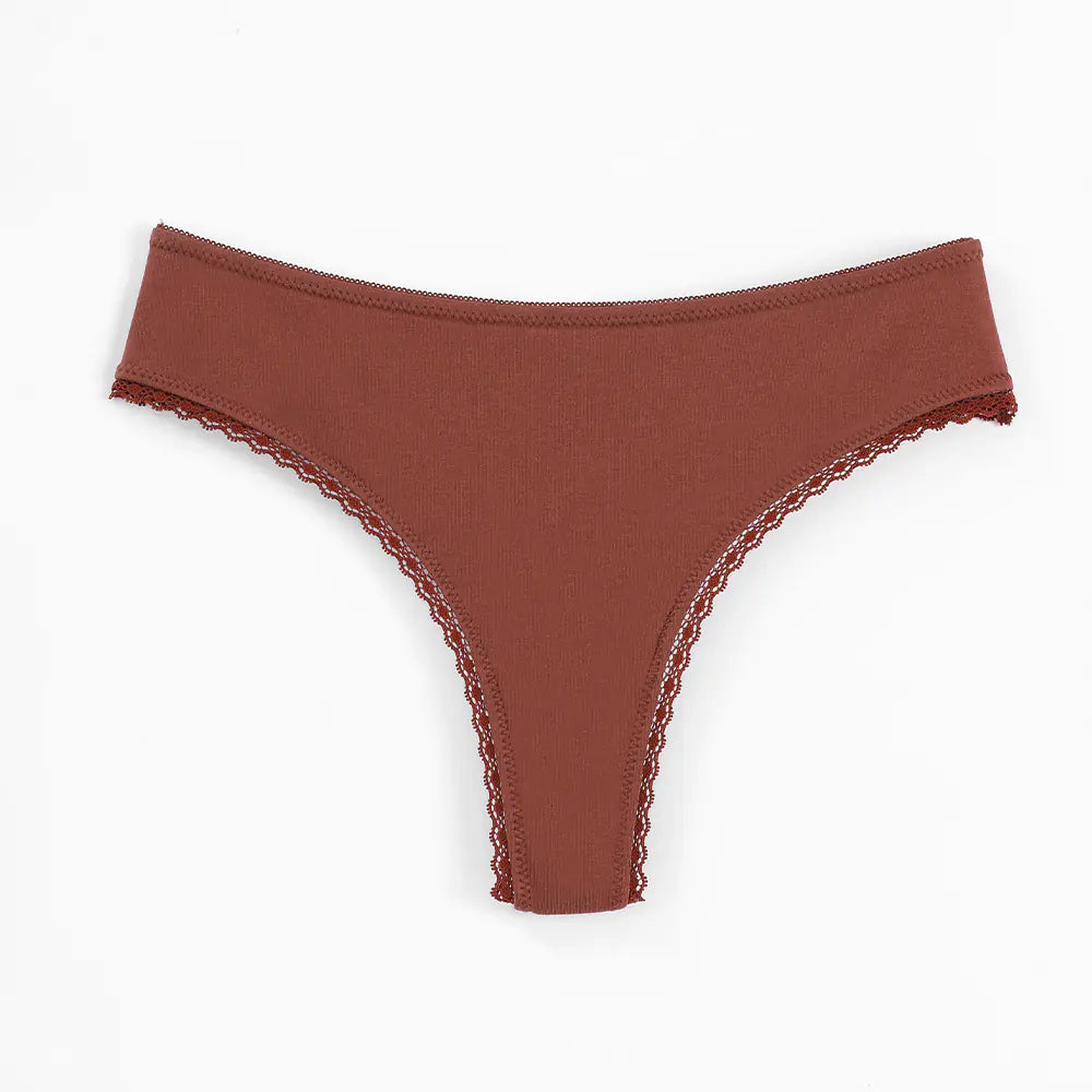 Cotton Lace Low WaistThongs