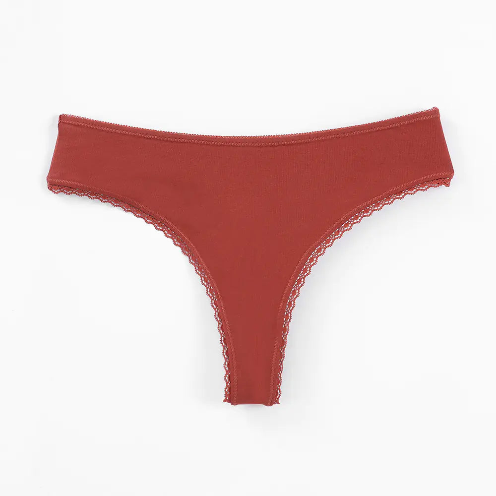 Cotton Lace Low WaistThongs