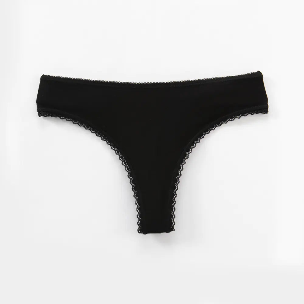 Cotton Lace Low WaistThongs